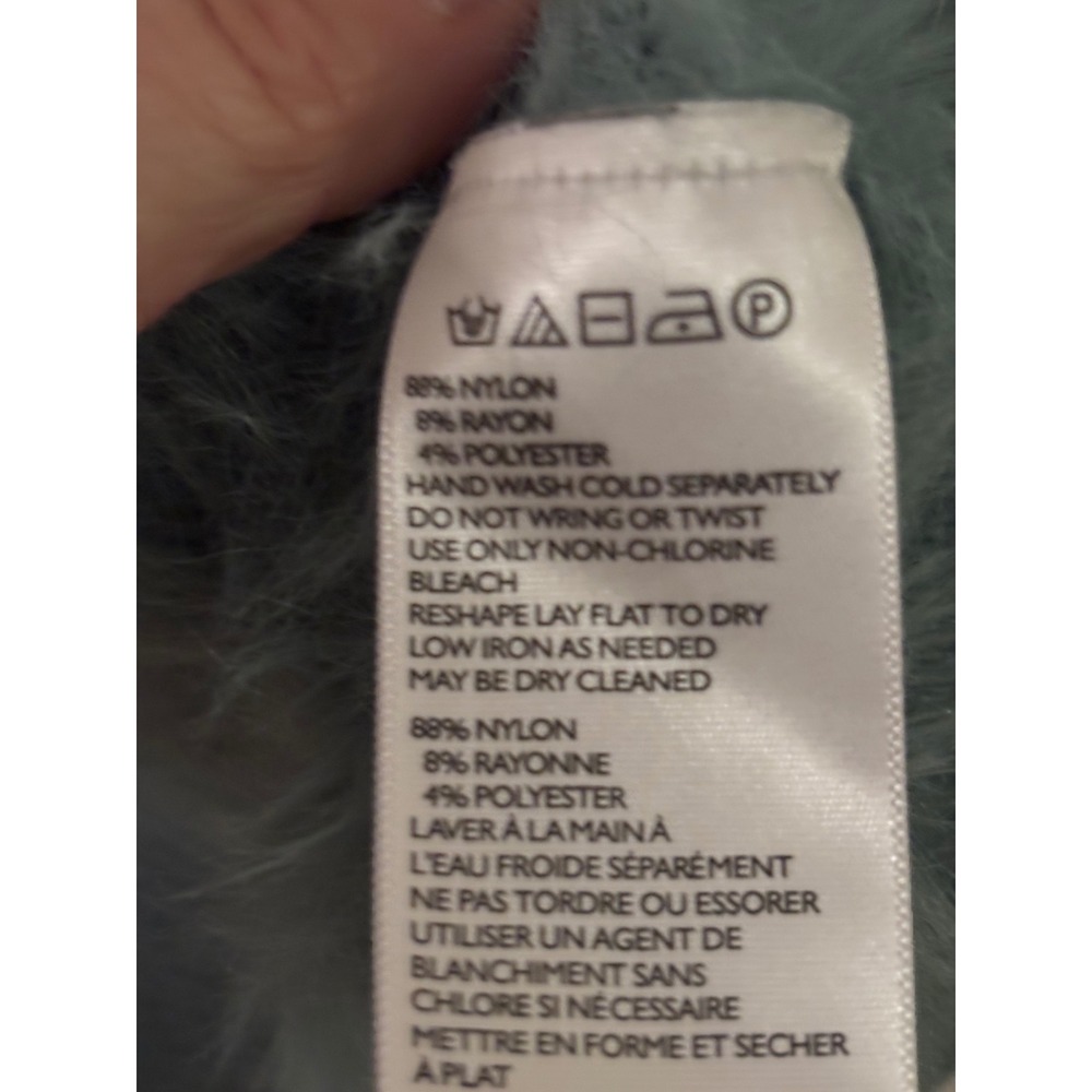 URBAN OUTFITTERS Fuzzy Textured‎ Crew Neck Sweater Teal Blue XS TP - Picture 5 of 5